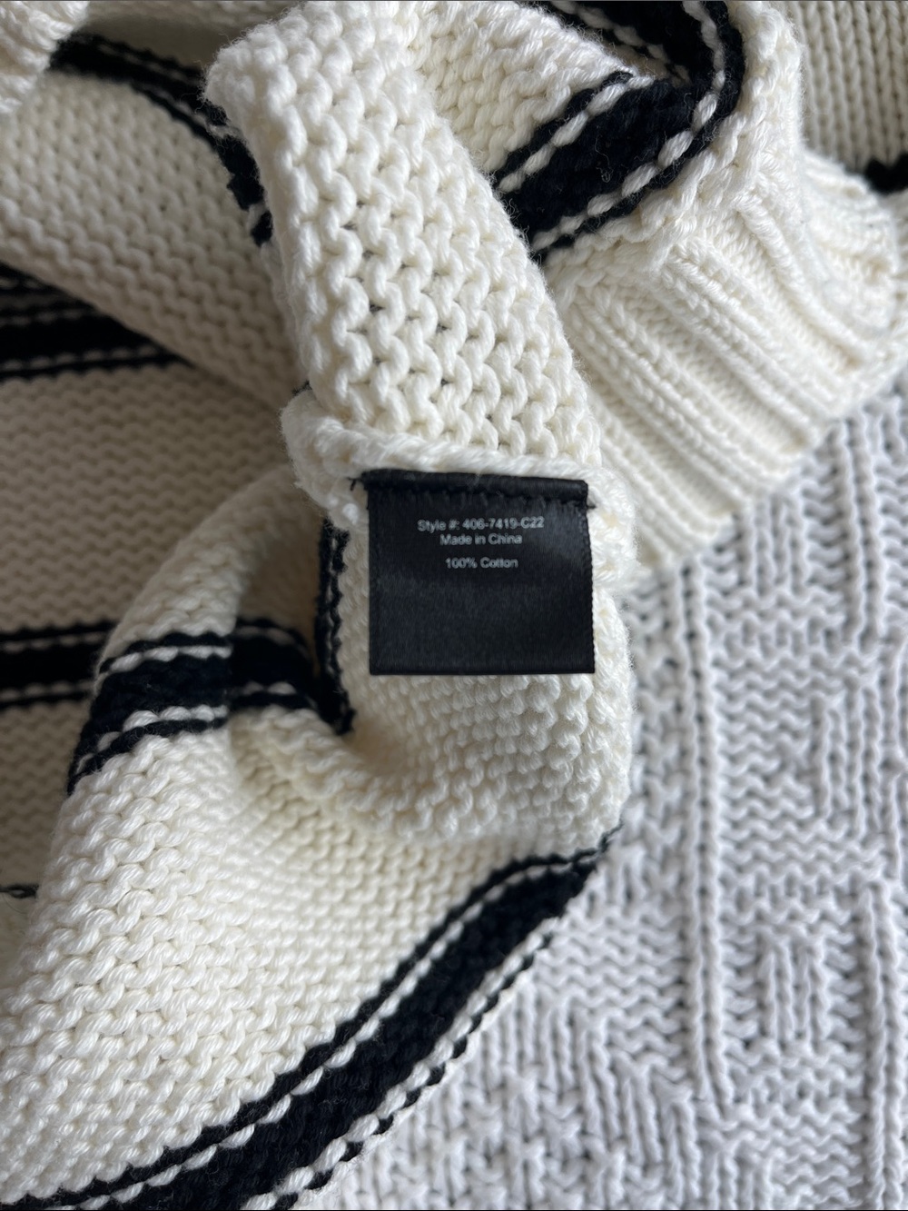 Jenni Kayne  Chloe Striped Cotton Crewneck Sweater in Ivory Black Sz M - Picture 6 of 10